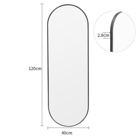 Wall Mounted Oval self-adhesive Full-length Dressing Mirror