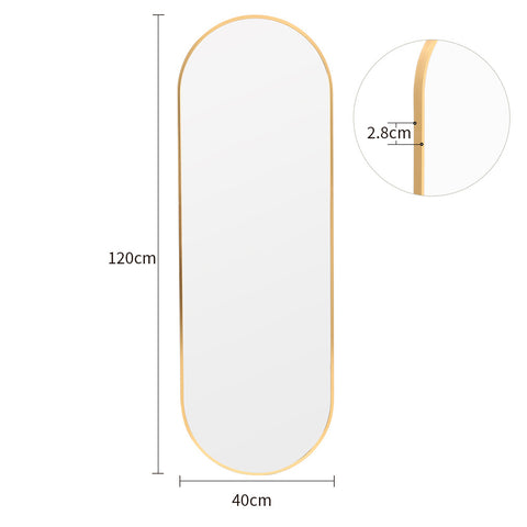 Wall Mounted Oval self-adhesive Full-length Dressing Mirror