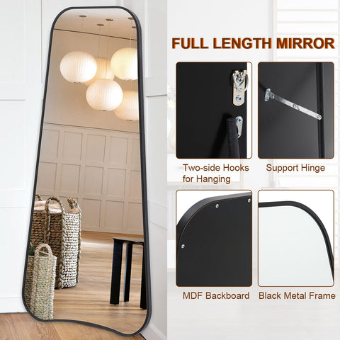 Irregular Full Length Mirror Standing or Wall Hanging Mirror