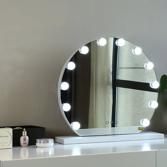 Frameless Hollywood Vanity LED Lighted Makeup Mirror with 3 Adjustable Lighting Colors