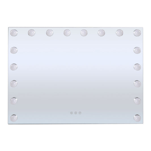 Large Rectangle Hollywood Vanity Mirror with 18 Dimmable LED Bulbs - 70x50cm