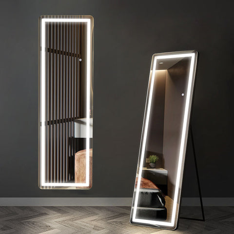 Enhance Your Space with a Stylish Black Frame LED Full-Length Mirror
